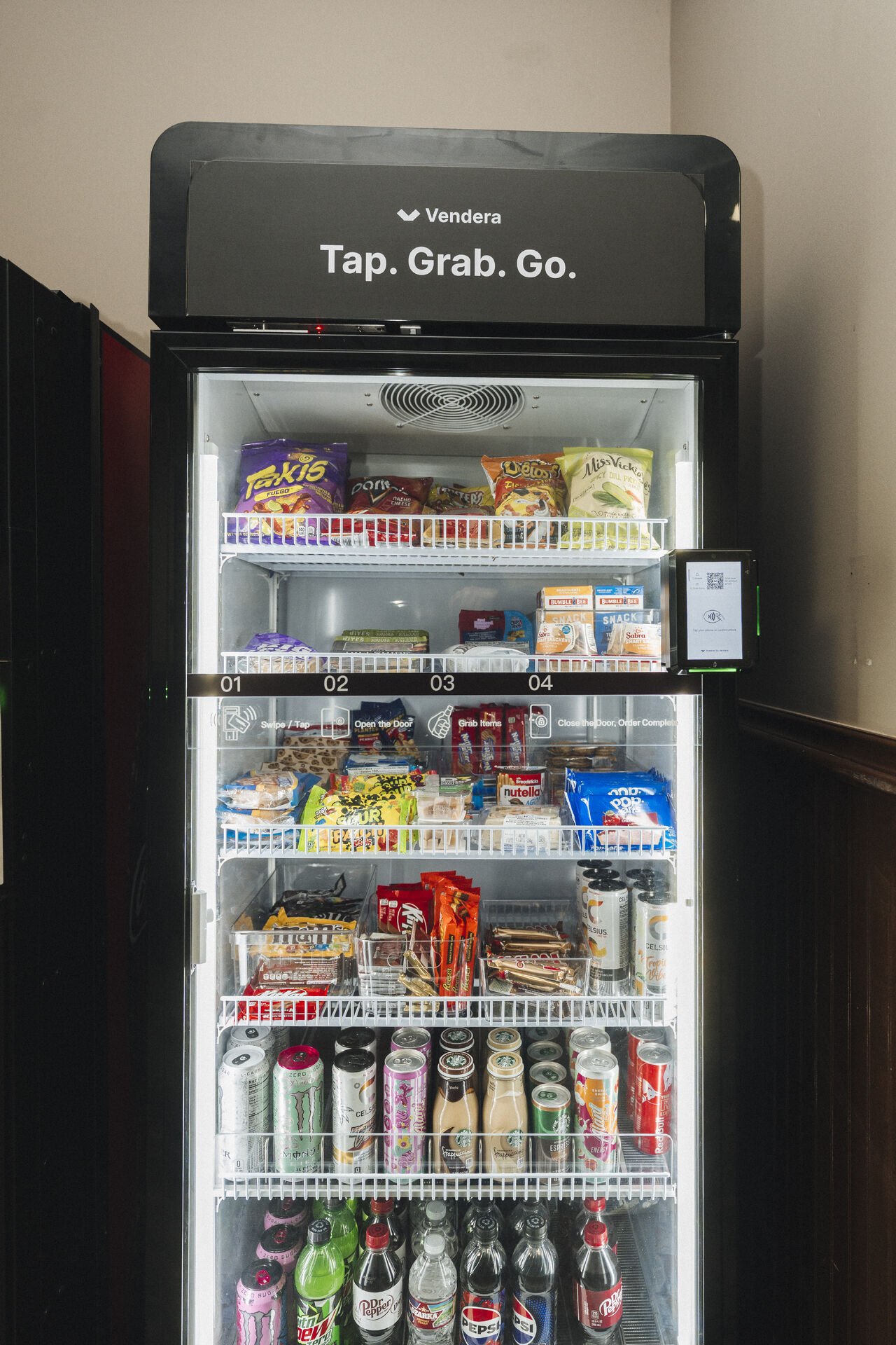 Stocked Vendera smart cooler